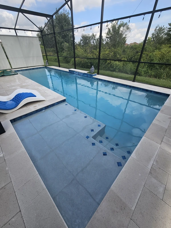 Modern geometric pool by Florida pool builders